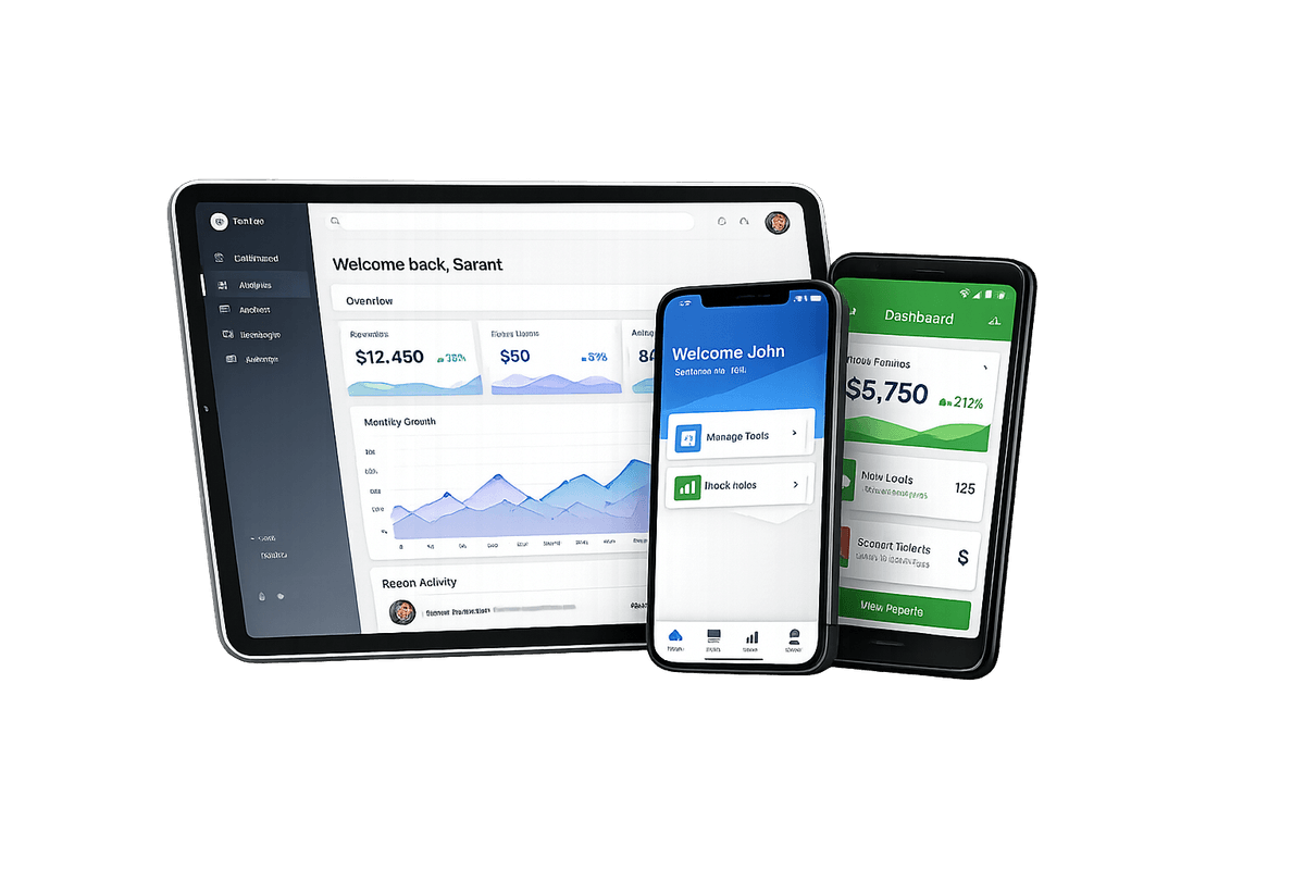 Web dashboard and mobile application preview